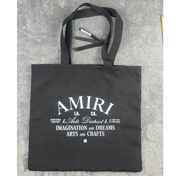 AMIRI Handbags - Amiri Arts District Canvas Tote Bag Black Graphic Print AMBGT01066011 NEW